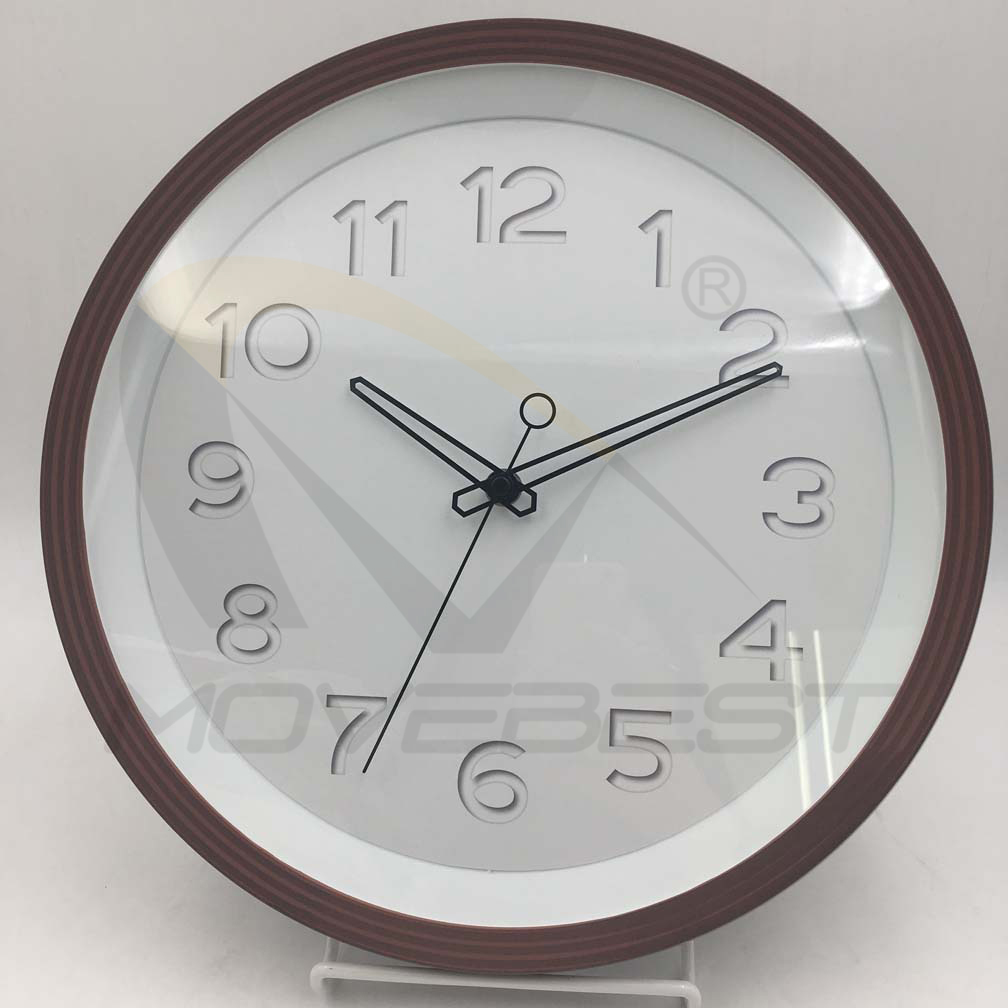Plastic Wall Clock Wooden Finishing Round 13.5 inch -9075(图3) 9075 wood(图3)