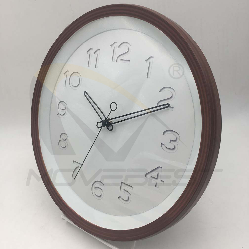 Plastic Wall Clock Wooden Finishing Round 13.5 inch -9075(图4) 9075 wood(图4)