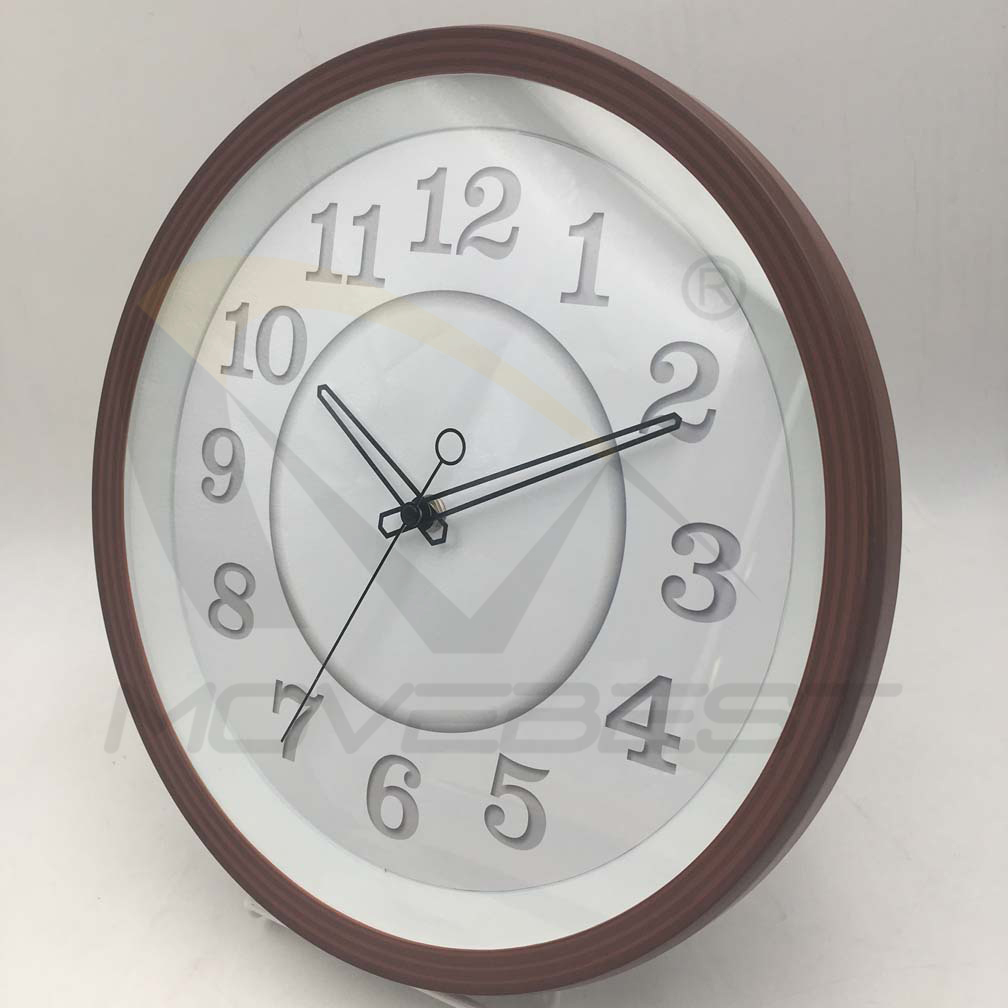 Plastic Wall Clock Wooden Finishing Round 13.5 inch -9075(图6) 9075 wood(图6)