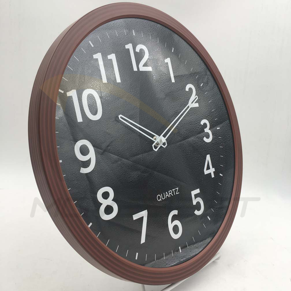 Plastic Wall Clock Wooden Finishing Round 14 inch -9111(图2) 9111 wood(图2)