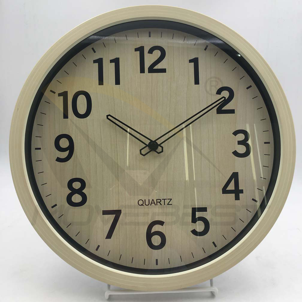 Plastic Wall Clock Wooden Finishing Round 14 inch -9111(图7) 9111 wood(图7)
