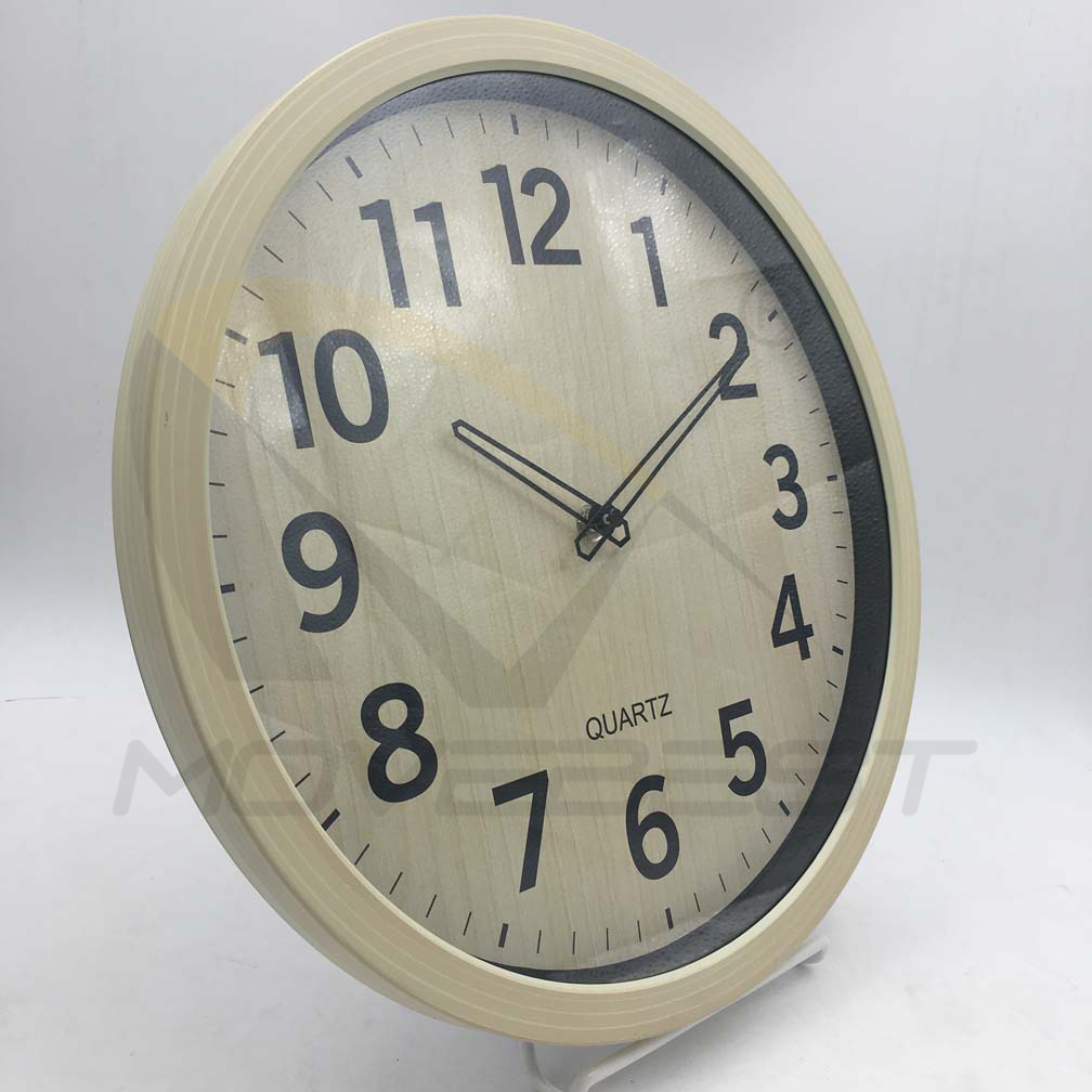 Plastic Wall Clock Wooden Finishing Round 14 inch -9111(图9) 9111 wood(图9)