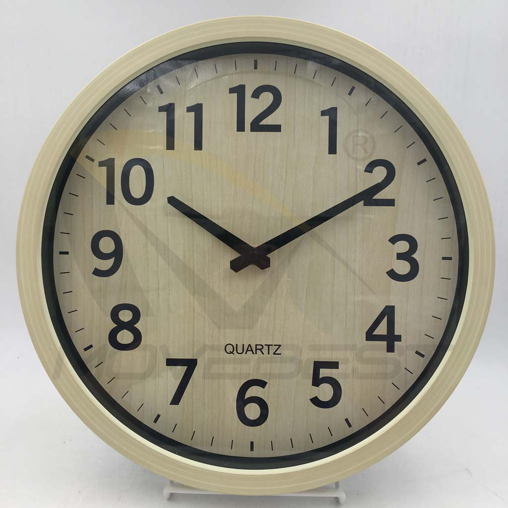 Plastic Wall Clock Wooden Finishing Round 14 inch -9111(图12) 9111 wood(图12)