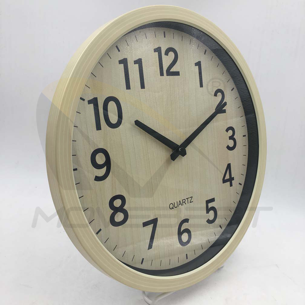 Plastic Wall Clock Wooden Finishing Round 14 inch -9111(图10) 9111 wood(图10)