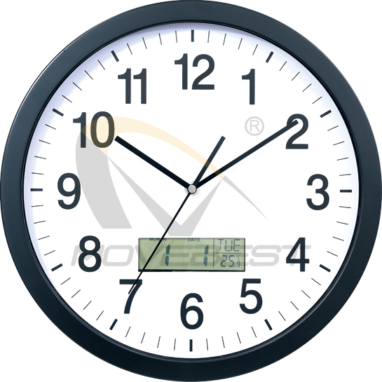 Plastic Wall Clock with LCD 13.5 inch -6170(图1) Plastic Wall Clock with LCD 13.5 inch -6170(图1)