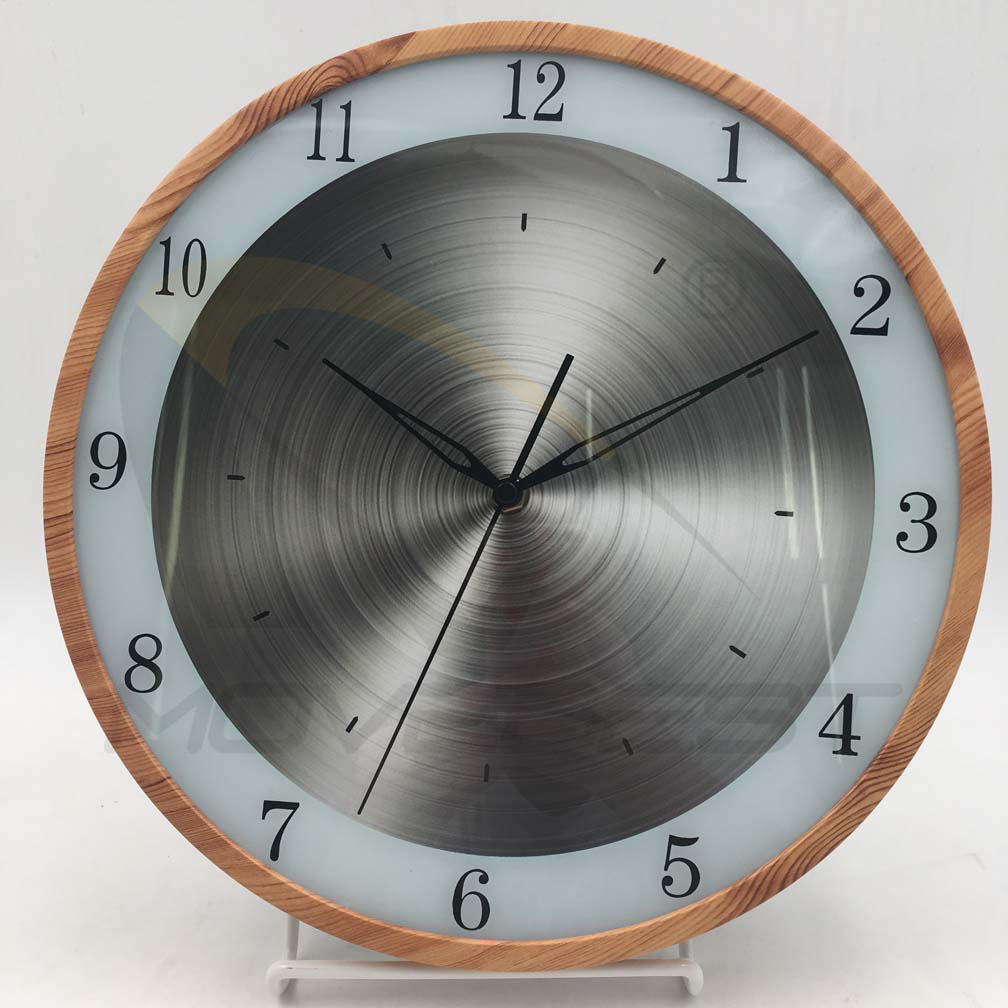Plastic Wall Clock Wooden Finishing Silk-Print Glass 12 inch -9115(图4) 9115 wood(图4)
