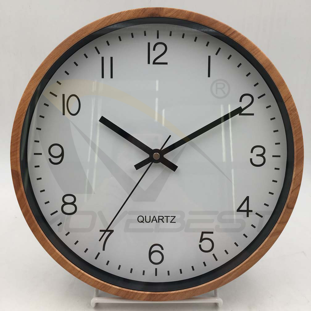 Plastic Wall Clock Wooden Finishing Silk-Print Glass 12 inch -9115(图3) 9115 wood(图3)