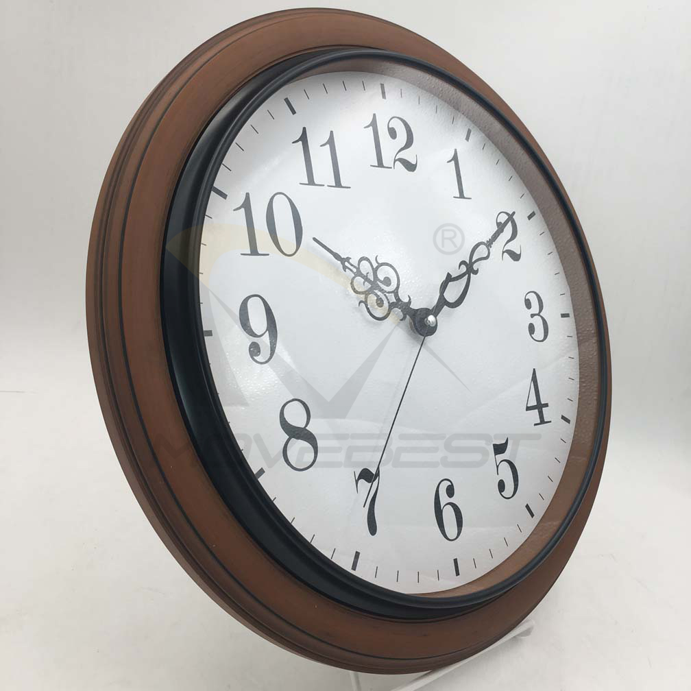 Plastic Wall Clock Wooden Finishing Clock 16inch-6147(图2) 6147 wood(图2)
