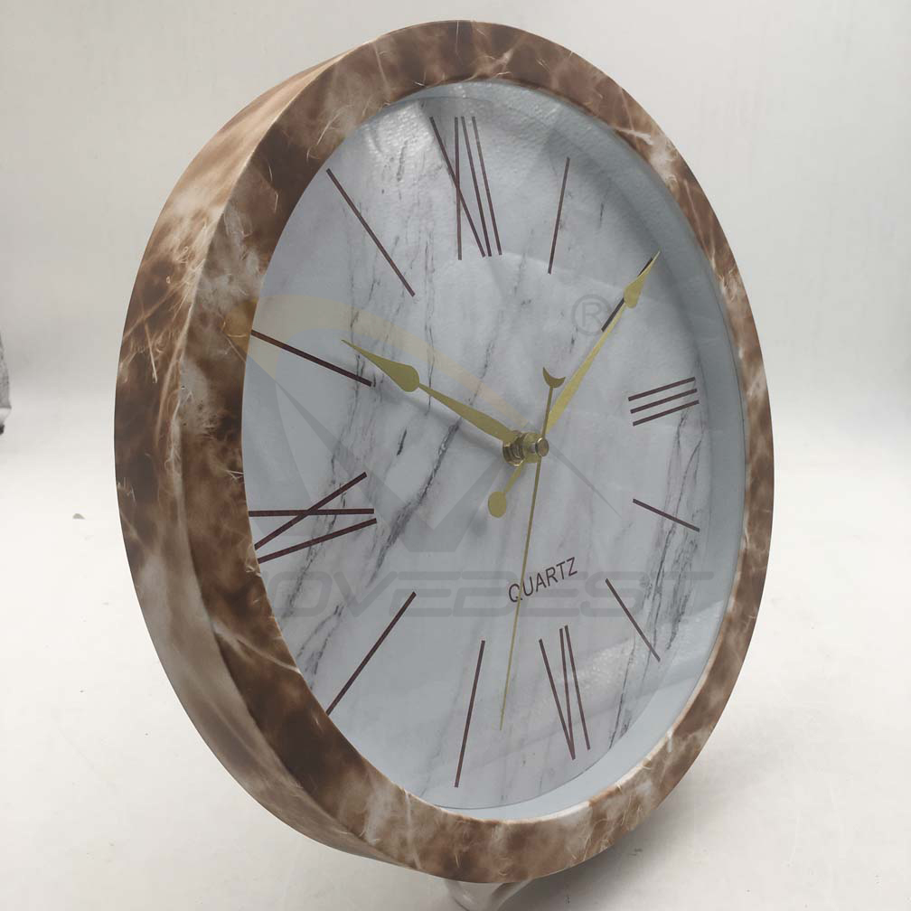 Plastic Wall Clock Round 10 inch -6155(图1) 6155 Marble(图1)