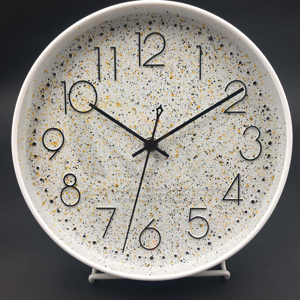 Plastic Wall Clock Slim Frame 10 inch-9219(图1) 9219 Pockmarks(图1)