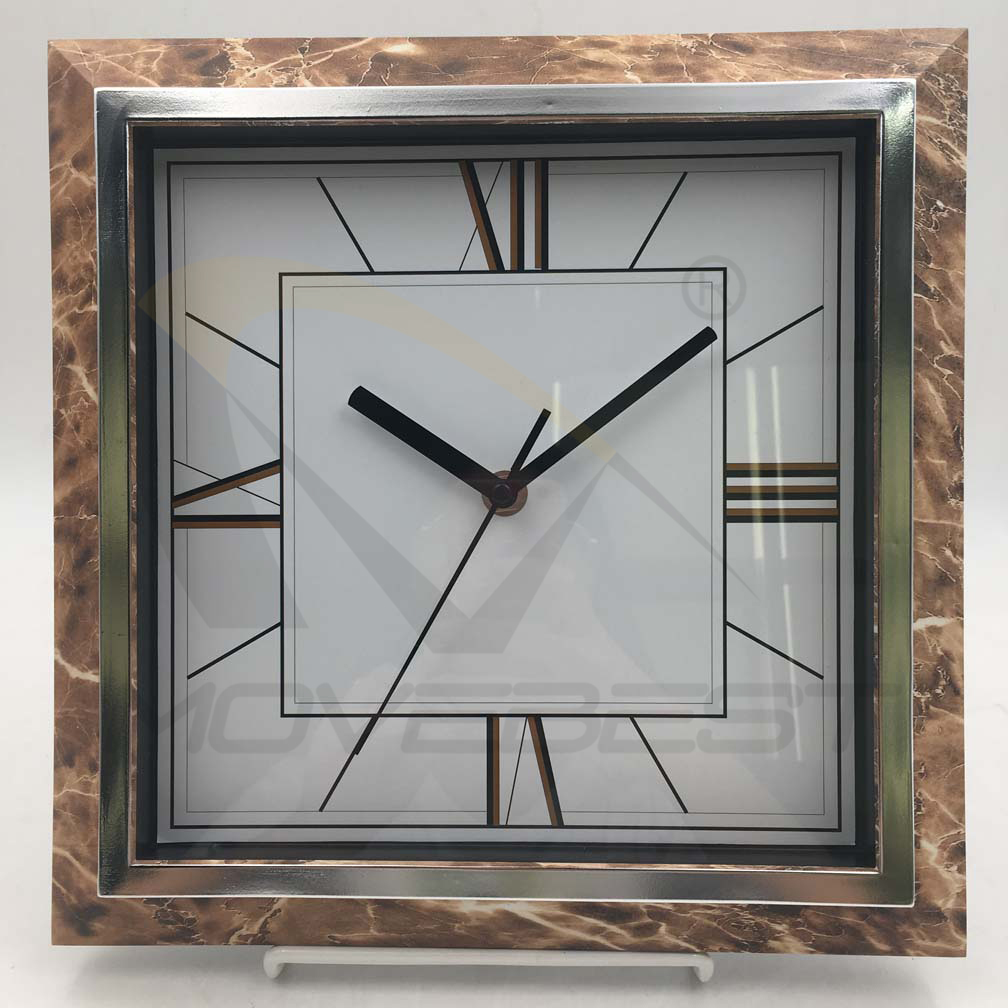 Plastic Wall Clock Square Mable Stone 11inch-6274(图1) 6274 Marble(图1)
