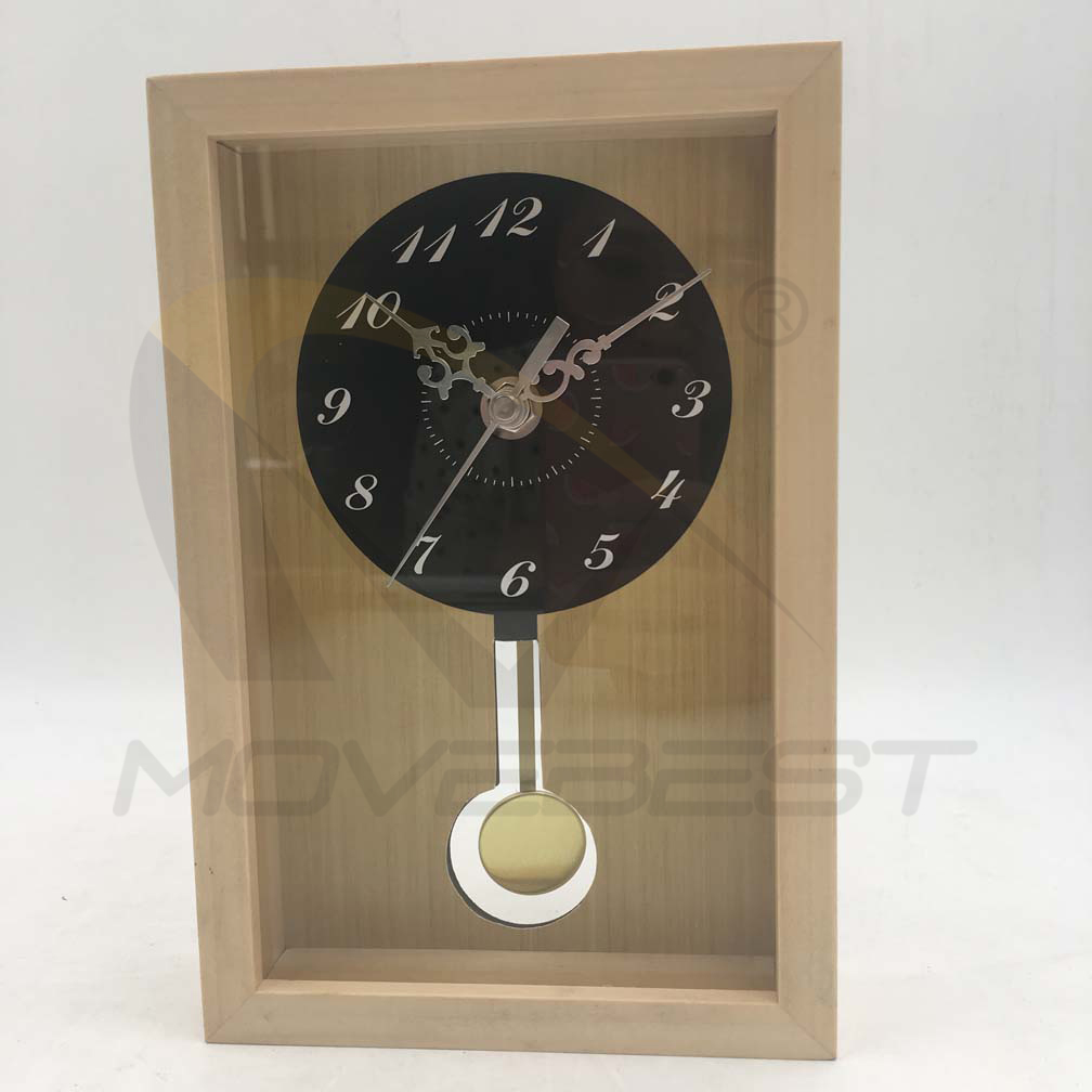 Square solid wood table clock(图1)