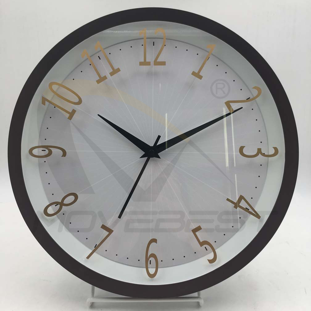 Plastic Wall Clock Round Silk-Print 13.5 inch -9075(图1) 9075 arrangement(图1)